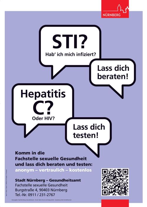 Information über STI (sexuell übertragbare Infektionen) sowie zu Hepatitis C