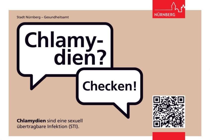 Information zu Chlamydien, auf die bei der Fachstelle sexuelle Gesundheit getestet werden kann, Bild © Gesundheitsamt Nürnberg, Fachstelle sexuelle Gesundheit