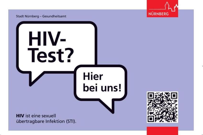 Information zum HIV-Test, der in der Fachstelle sexuelle Gesundheit durchgeführt werden kann, Bild © Gesundheitsamt Nürnberg, Fachstelle sexuelle Gesundheit