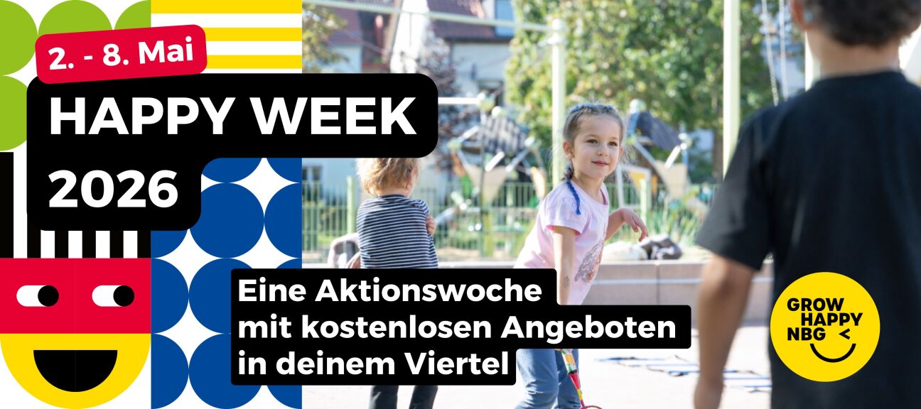 Happy Week Mai 2026 Headerbild, Bild © Julia Sing, KI-basierte Verfremdung zum Schutz der Persönlichkeit