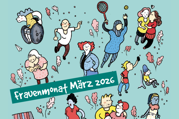 Frauen-Wimmelbild anlässlich des Frauenmonat März 2026