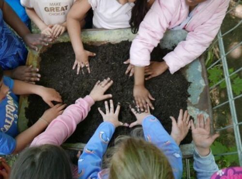 Hände in der Erde in der Draußenschule © moedl