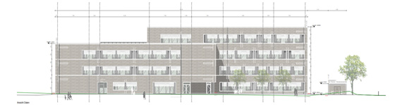 Neubau Schule Hort Fuerreuthweg Ansicht Ost