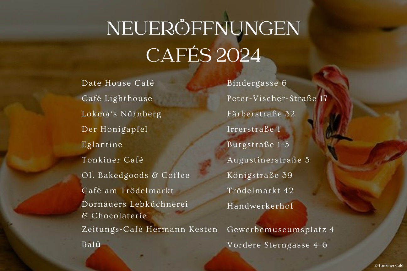 Neueröffnungen Cafés 2024 Innenstadt, Bild © Congress- und Tourismus-Zentrale Nürnberg