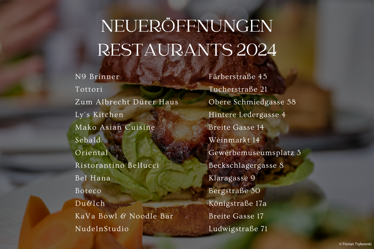 Neueröffnungen Restaurants 2024 Innenstadt, Bild © Congress- und Tourismus-Zentrale Nürnberg