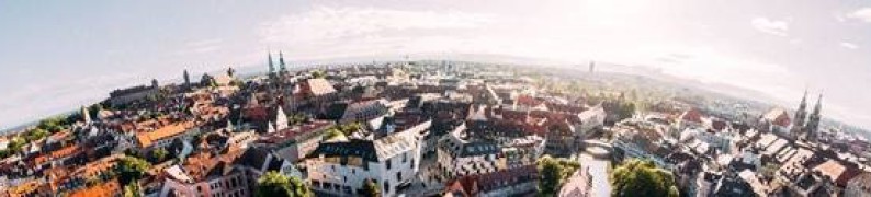 Luftbild über die Innenstadt der Stadt Nürnberg