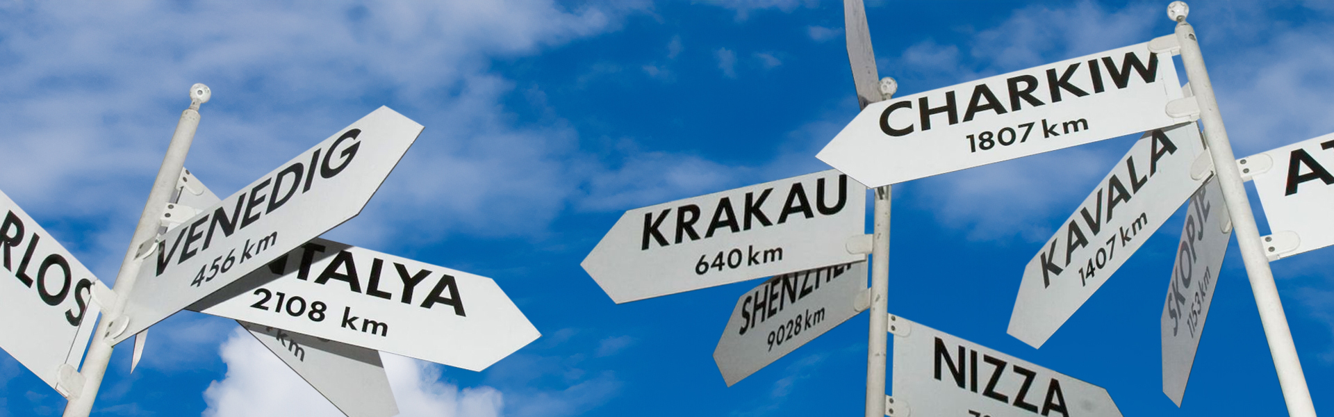 Wegweiser der Nürnberger Partnerstädte 