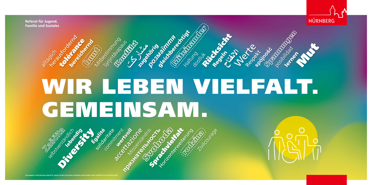Wir leben Vielfalt. Gemeinsam. Kampagne Referat V, Bild © Stadt Nürnberg