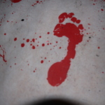 blutiger Fußabdruck