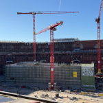 Blick auf den Innenhof der Kongresshalle: Baufortschritt am 19. September 2025
