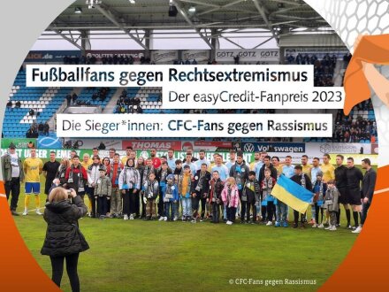 Plakat vom Fuß·ball-Kultur·preis aus dem Jahr 2023., Bild © DAFK / Stadt Nürnberg