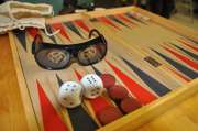 Backgammonspiel mit Simulationsbrille - Würfel