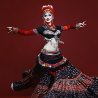 Orientalische Tänzerin beim Shimmy Fest