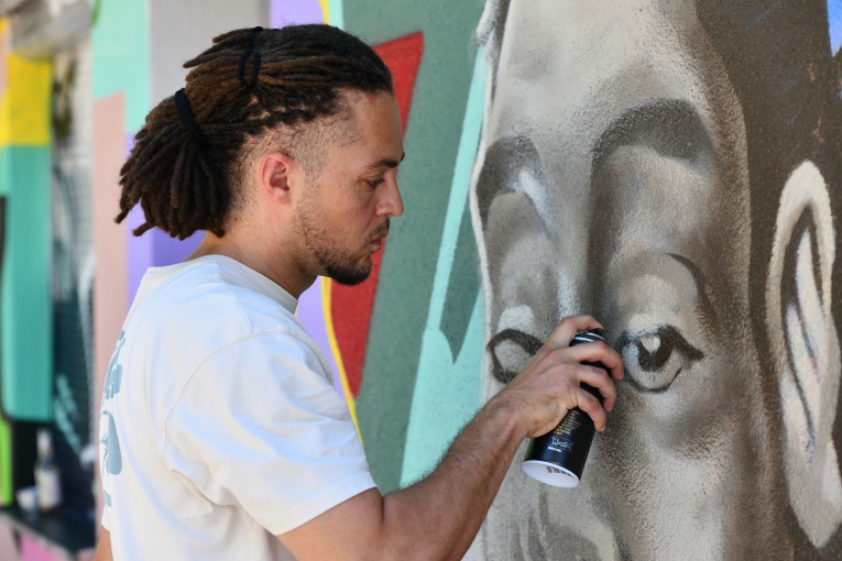 Live-Painting an der Main Wall beim Streetart-Festival Betonliebe 2023