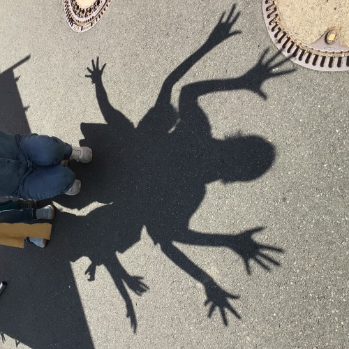 Mehrere Hände werfen einen Schatten