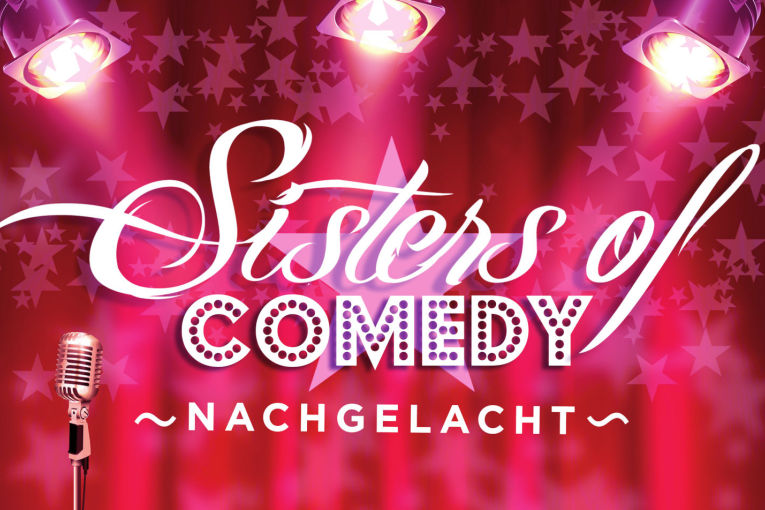 2021 Sisters Of Comedy pinke Grafik mit Schriftzug der Galashow