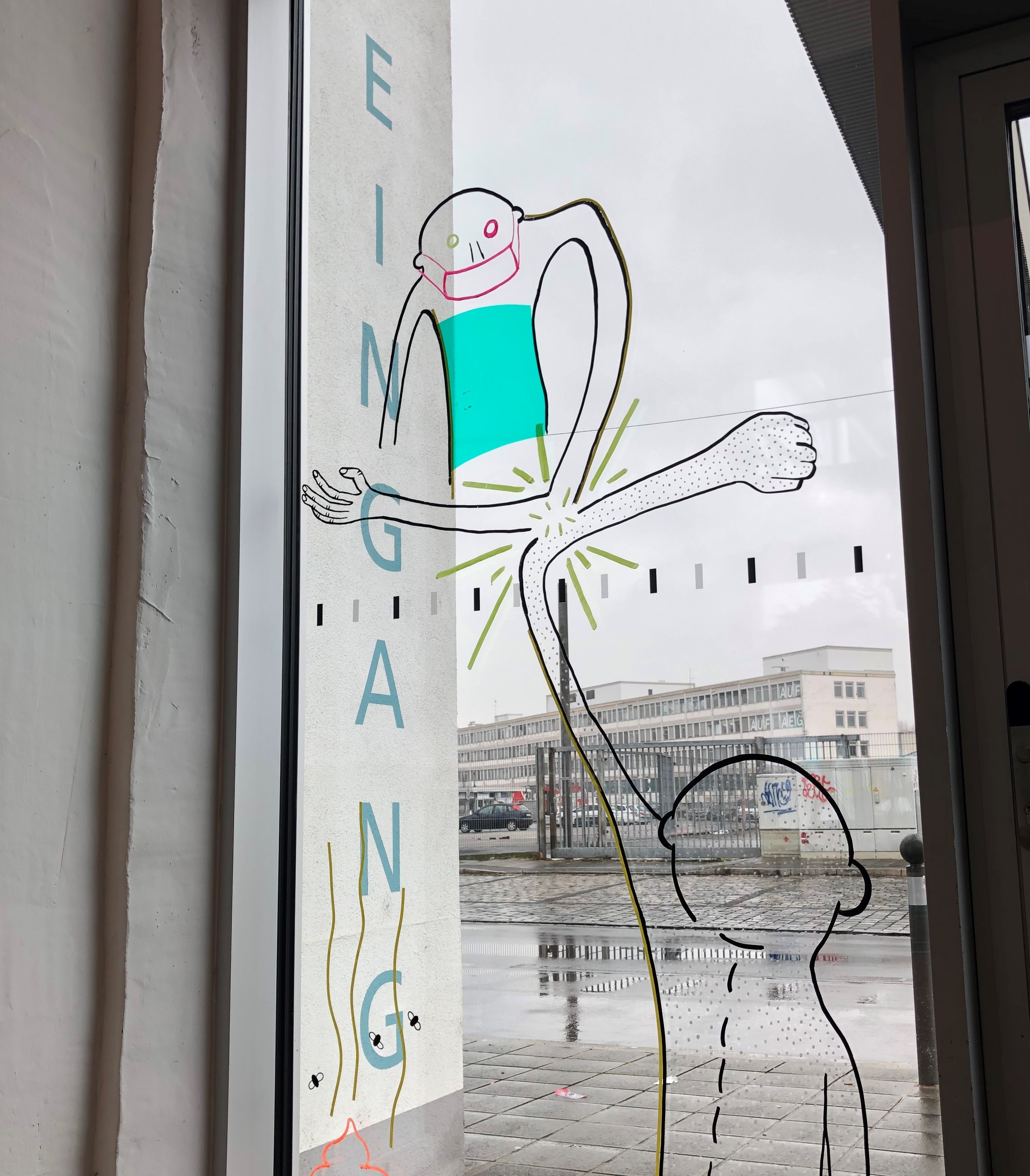 Fensterkunst in der Kulturwerkstatt Auf AEG - KUF Kultur