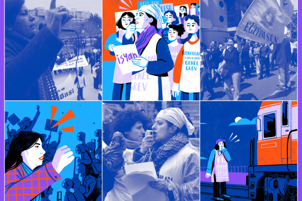 Collage zur Ausstellung Wir waren, sind und werden sein – Frauen kämpfen um Gleichberechtigung in der Gewerkschaft