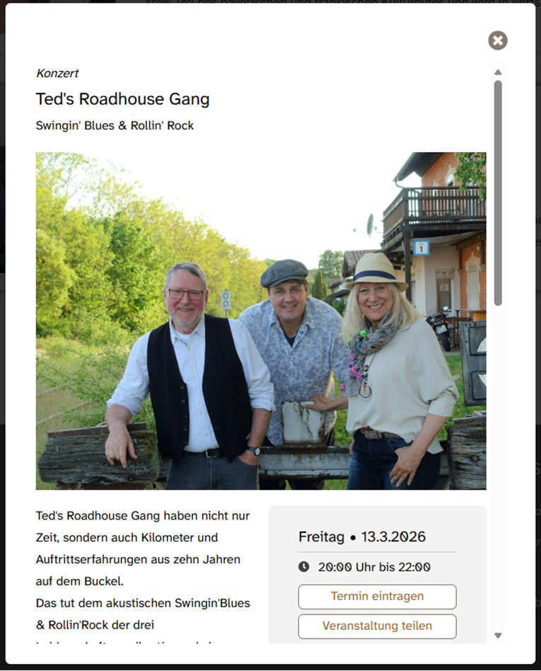 Eine angeklickte Veranstaltung im Veranstaltungs·kalender von KUF. Die Informationen stehen in einem neuen Fenster., Bild © Stadt Nürnberg