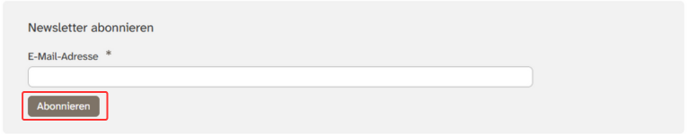 Formular der Newsletter Anmeldung mit einem roten Rahmen um das "Abonnieren"., Bild © KUF