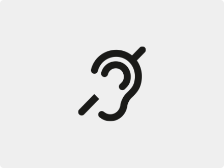 Das Bild zeigt das Symbol für: Hier gibt es Angebote für Menschen mit einer Hör·beeinträchtigung.