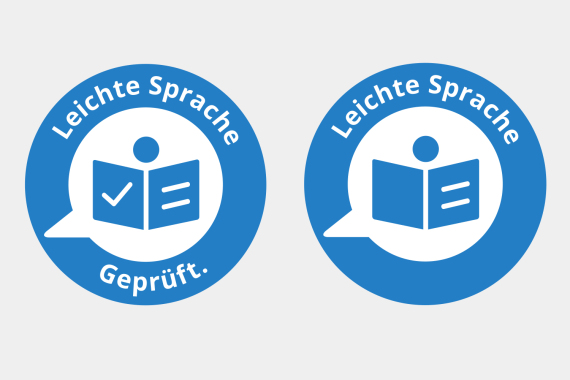 Die 2 Labels für Leichte Sprache von der Stadt Nürnberg