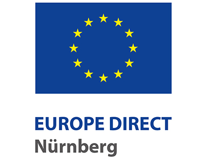 Das Bild zeigt das Logo von Europe Direct von der Stadt Nürnberg.
