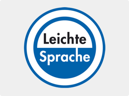 Das Bild zeigt das Logo für Leichte Sprache von der Forschungs·stelle Leichte Sprache von der Universität Hildesheim.