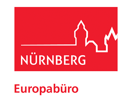 Das Bild zeigt das Logo von der Stadt Nürnberg. Unter dem Logo steht: Europa·büro.