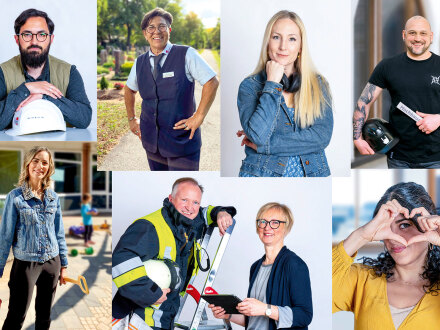 Bild © Stadt Nürnberg Foto: 8 Personen auf 7 verschiedenen Fotos. Die Personen arbeiten bei der Stadt Nürnberg., Bild © Stadt Nürnberg