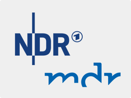 Das Bild zeigt das Logo von den Fernseh·sendern NDR und mdr.