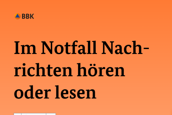 Teil von der Internet·seite in Leichter Sprache vom BBK zum Thema: Im Notfall Nachrichten hören und  lesen.