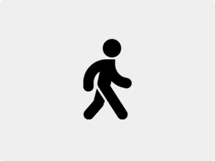 Das Bild zeigt das Symbol für: Zu Fuß.