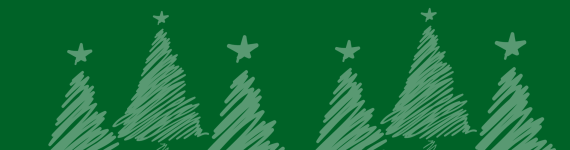 Christbaummarkt Banner mit stilisierten Christbäumen