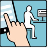 Symbolbild für einfach online machen; ein Zeigefinger berührt ein Smartphone