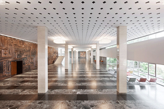 Das große Foyer der Meistersingerhalle.