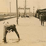 Truppentransport am Bahnhof Märzfeld, 26. Mai 1940.