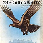 Adler im Flug über dem Zeppelinfeld, Grafik von Heinrich Agricola auf dem Titel des 1. Septemberheftes 1939 der NS-Frauenwarte.