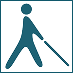 Icon: Angebote für blinde und sehbehinderte Menschen.