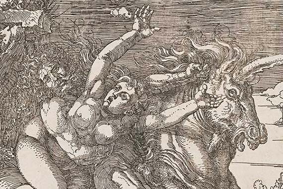 Albrecht Dürer: Die Entführung auf dem Einhorn.