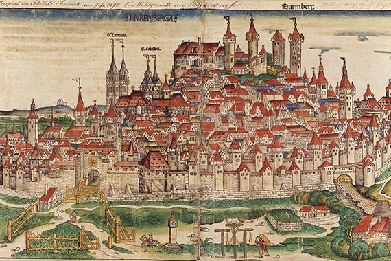 Michael Wolgemut und Wilhelm Pleydenwurff: Nürnberg-Ansicht aus der Schedel'schen Weltchronik.