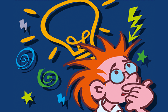 Unser kleiner Professor kurz vor dem Geistesblitz.