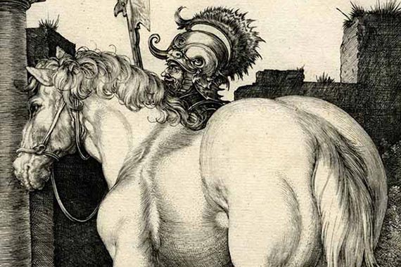 Albrecht Dürer: Das große Pferd, 1505, Kupferstich.