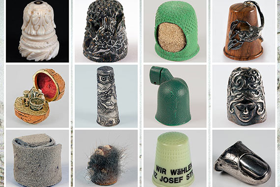 Exponate der Fingerhut-Sammlung von Traitteur.