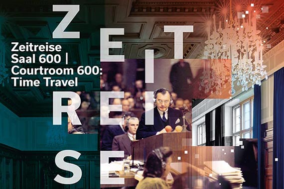 Die Medieninstallation schafft eine virtuelle Illusion des Saals zur Zeit der Nürnberger Prozesse.