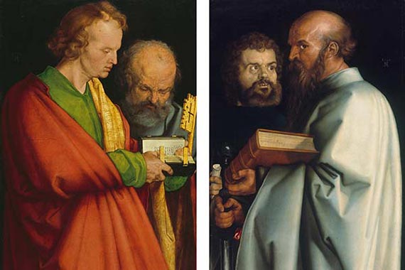 Albrecht Dürer: Die vier Apostel, 1526, Malerei auf Lindenholz.