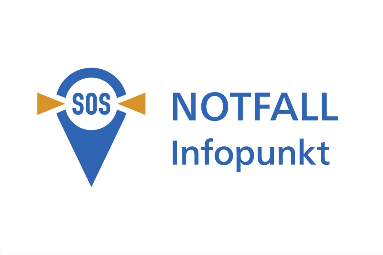 Zeichen Notfall Infopunkt für Kat-Leuchttürme., Bild © Amt für Kommunikation und Stadtmarketing / Stadt Nürnberg