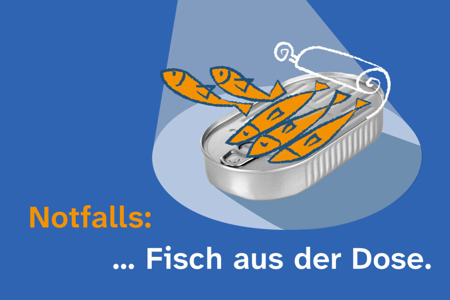 Notfalls Fisch aus der Dose: Essen für zehn Tage und ein Notvorrat für Haustiere., Bild © Stadt Nürnberg