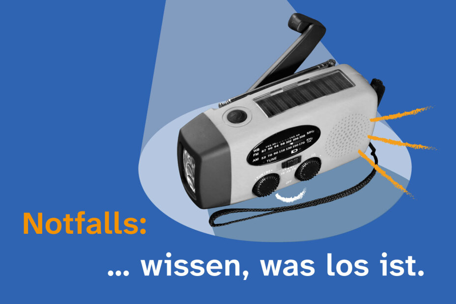 Notfalls wissen, was los ist: Mit einem Kurbel-Radio auch ohne Strom Nachrichten hören., Bild © Stadt Nürnberg