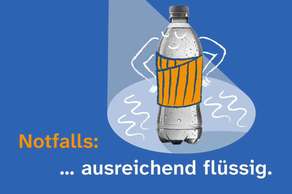 Notfalls ausreichend flüssig: Trinken für zehn Tage – zwei Liter pro Person und Tag., Bild © Stadt Nürnberg